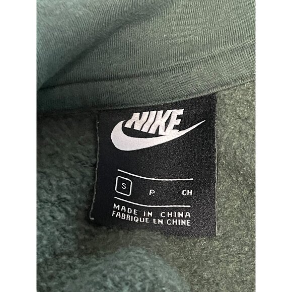Nike Womens Green Half-Zip Hoodie Sweatshirt Size Small Cotton Blend Hooded With - Picture 3 of 13